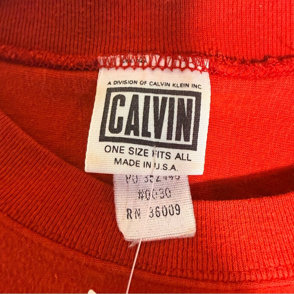 Vintage Calvin Klein Red Long Sleeve Tee - Picture 5 of 7